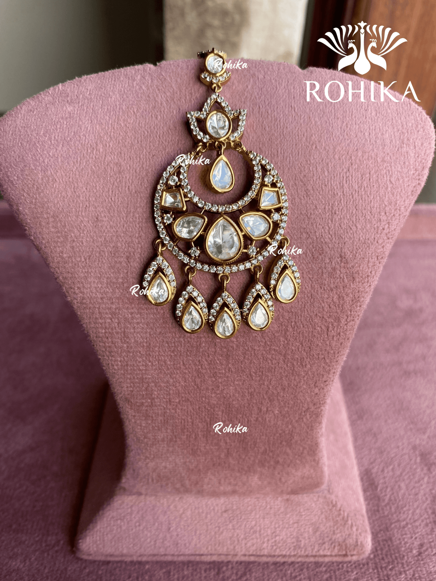 Moisanite maangtikka (019) - White - Rohika Store