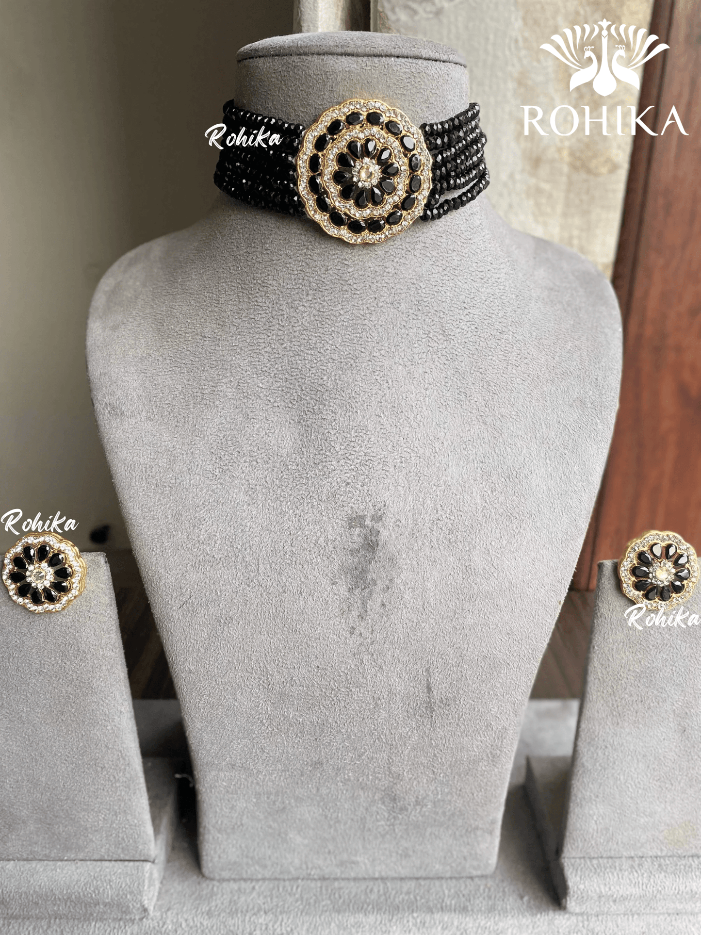 Pritha choker set - Black - Rohika Store