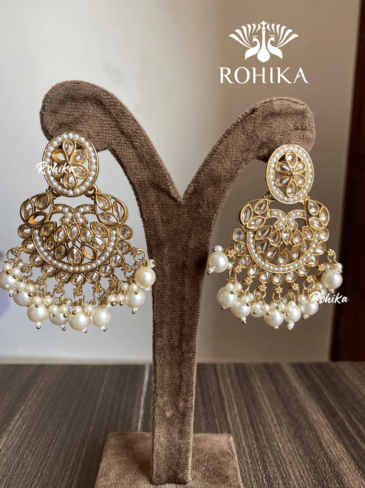 Kanika polki earrings - White - Rohika Store