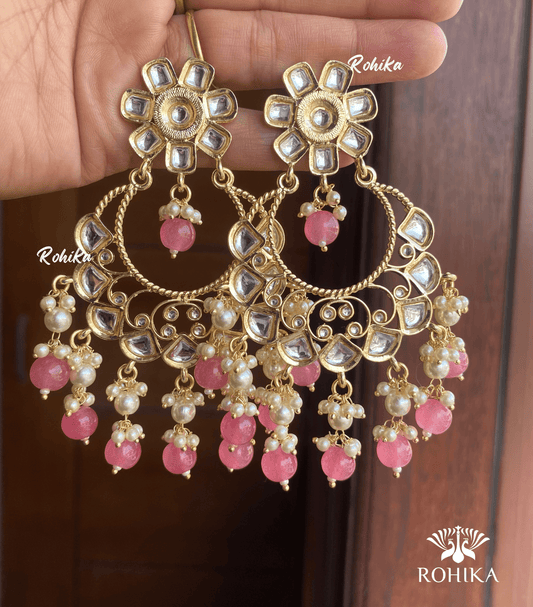 Charvi Beautiful earrings -Pink - Rohika Store