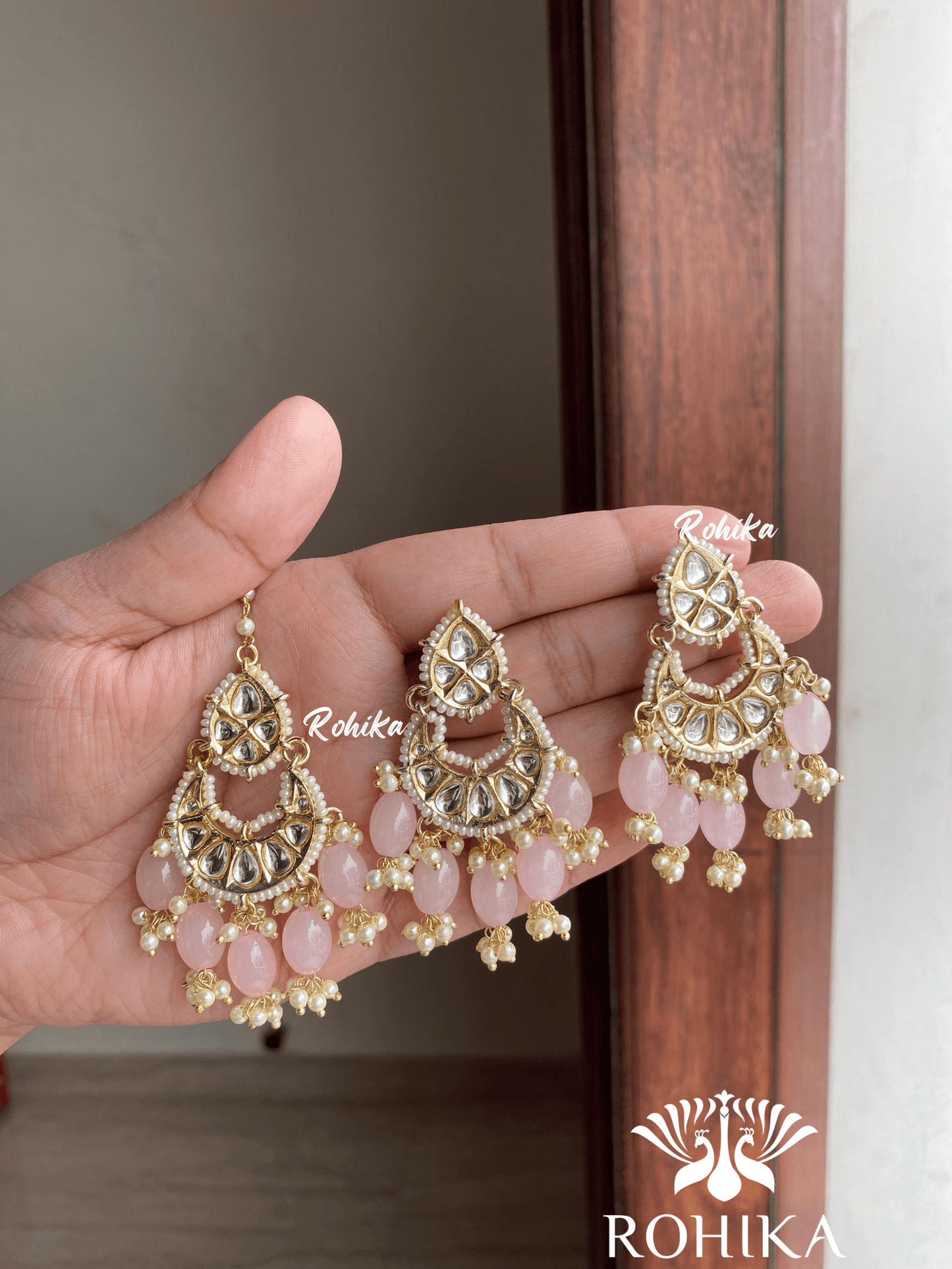 Palu Tikka earrings combo-Pink - Rohika Store