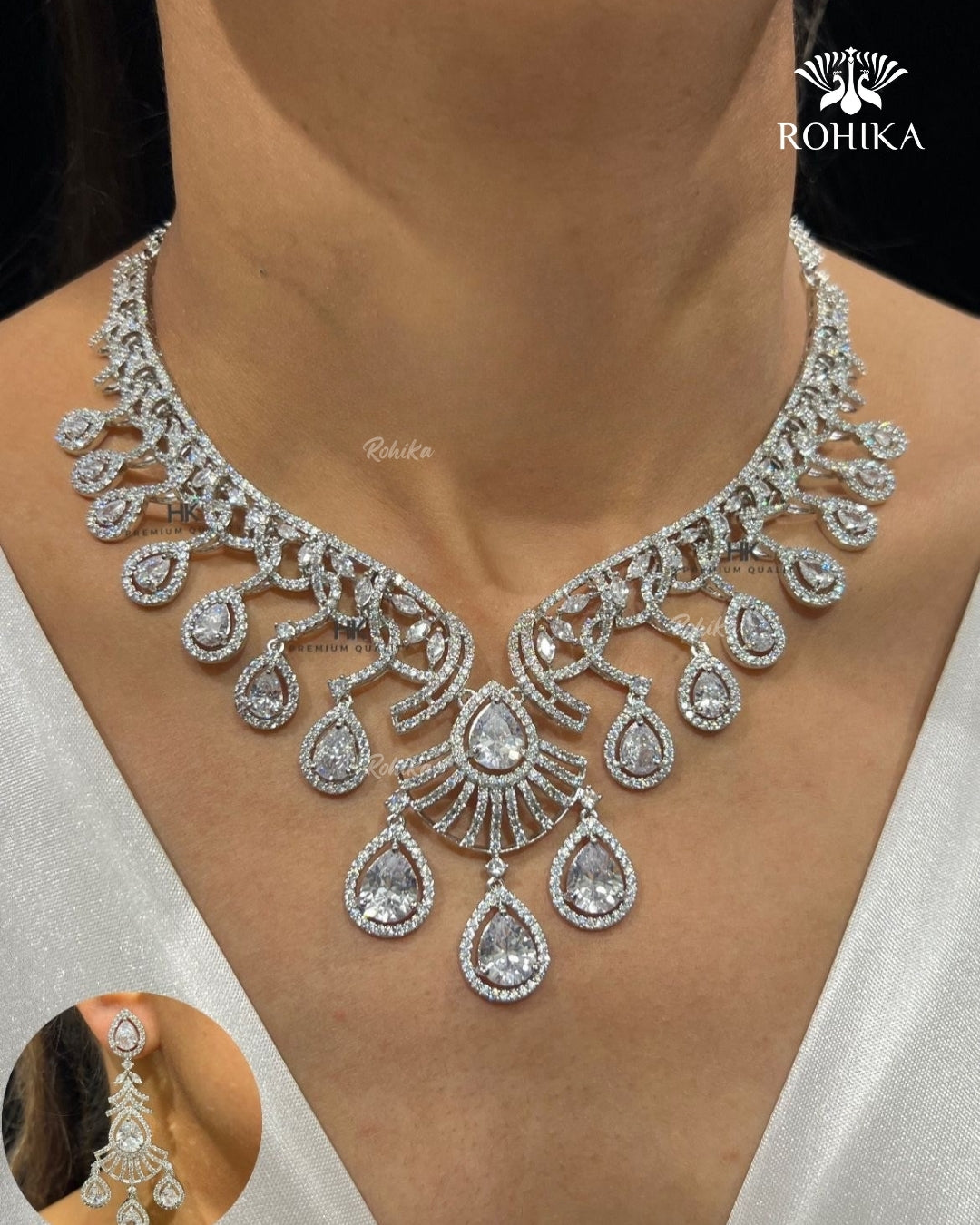 Malissa American Diamond Necklace - White