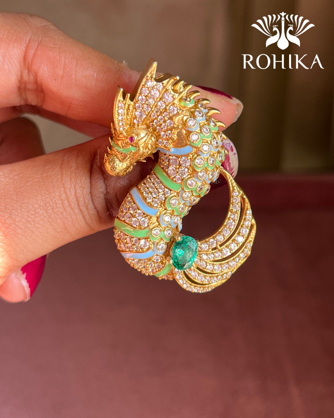 Designer Brooch (BR-013) - Mint Green
