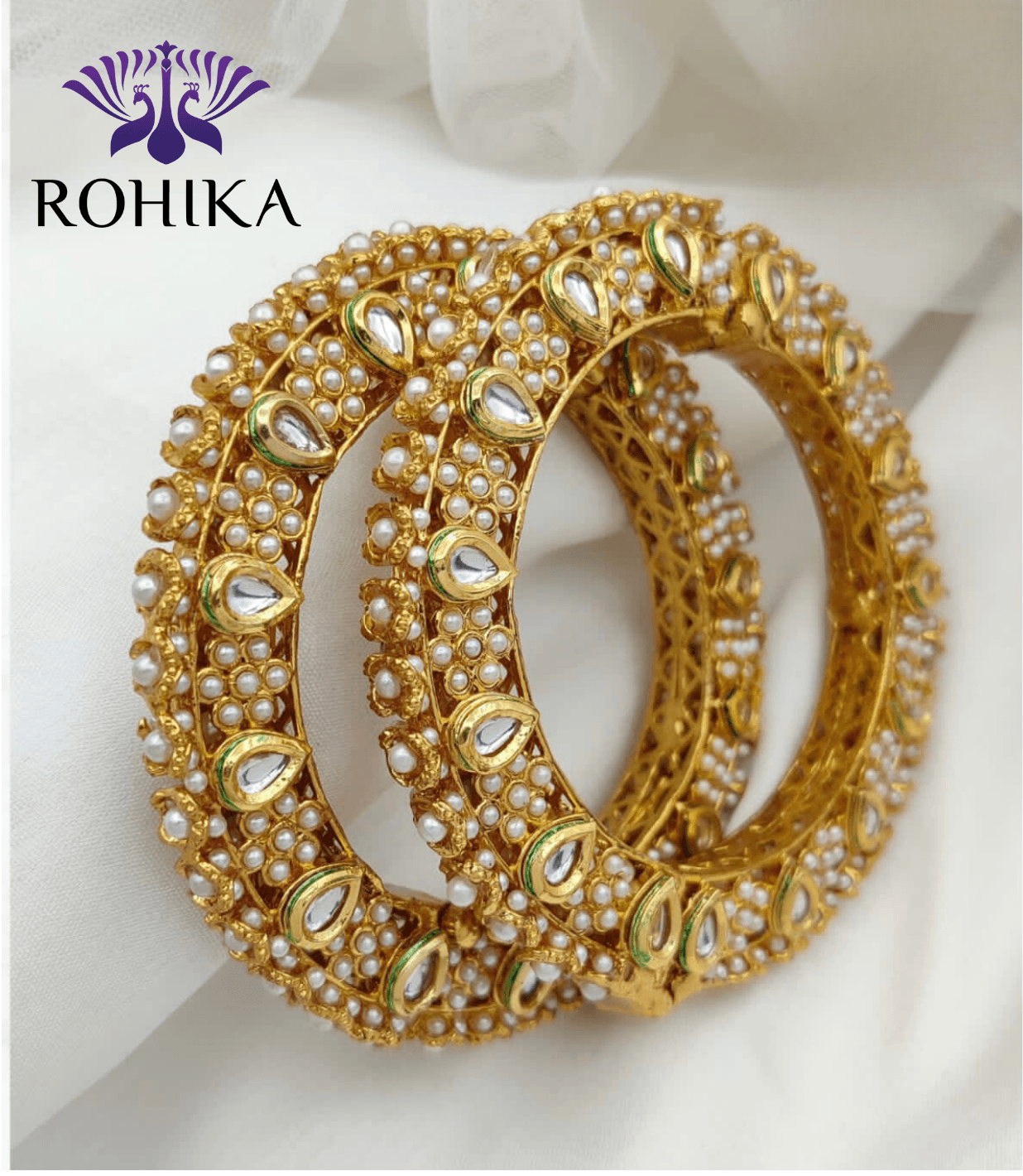 Nikhat jadau bangles - Rohika Store