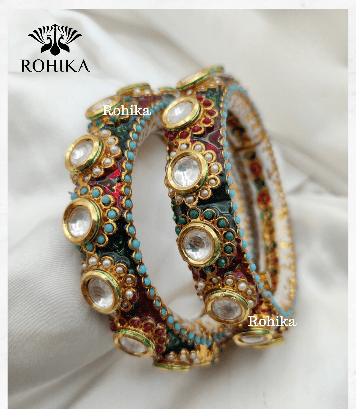 Aastha jadau bangles - Rohika Store