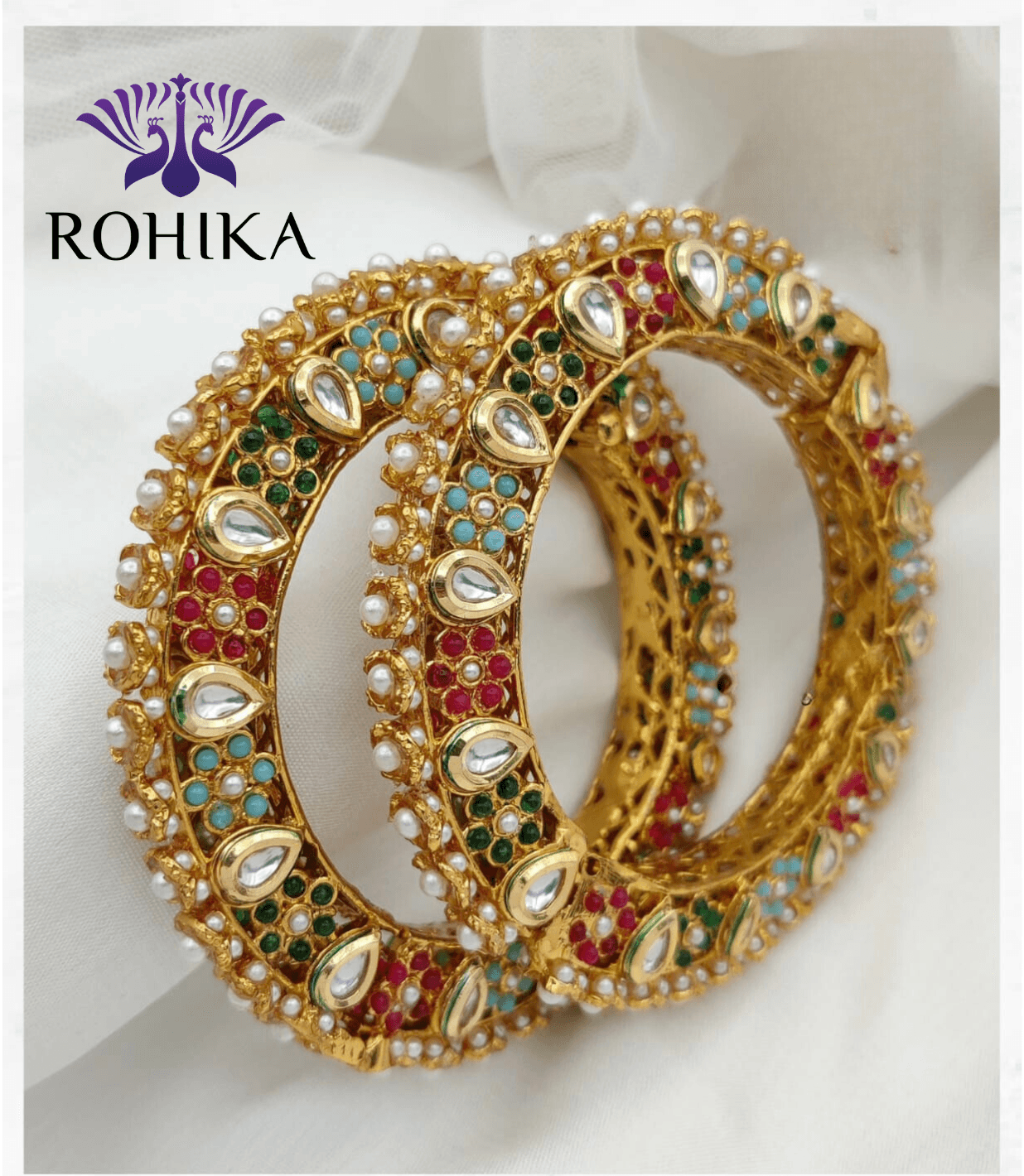 Nikhat jadau bangles - Rohika Store