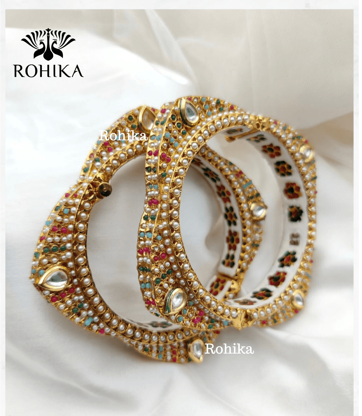 Aastha jadau bangles - Rohika Store