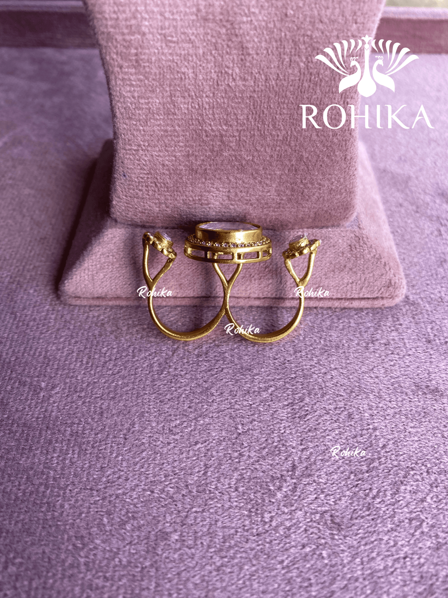 Angana polki kundan ring (SG-150) - White - Rohika Store