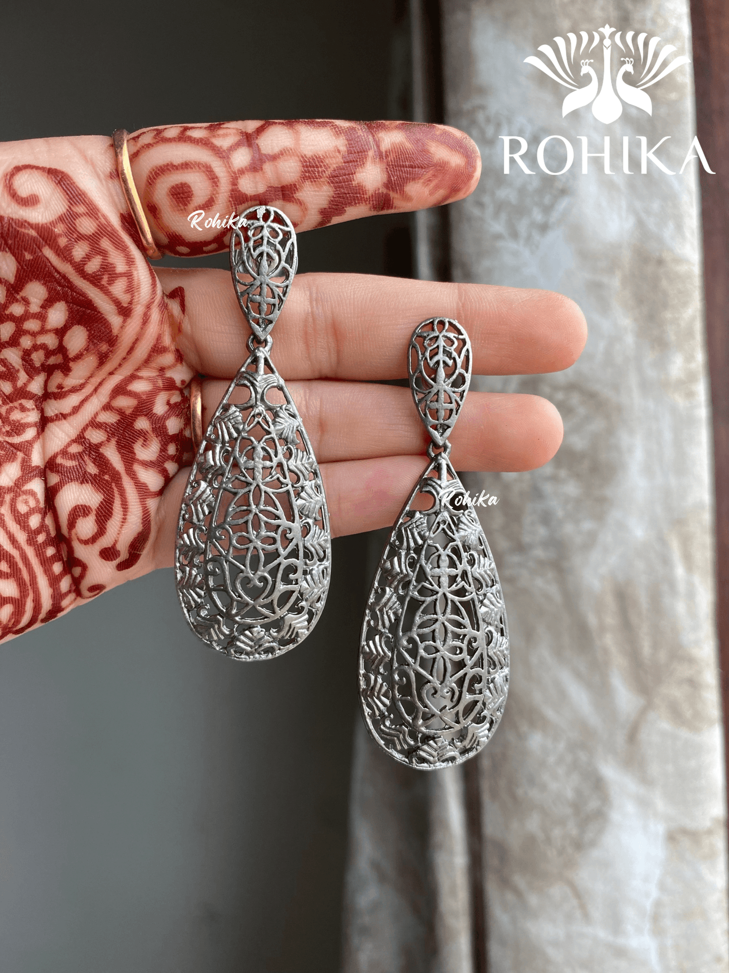 Shyamli oxidized jhumka earrings (012) - Rohika Store