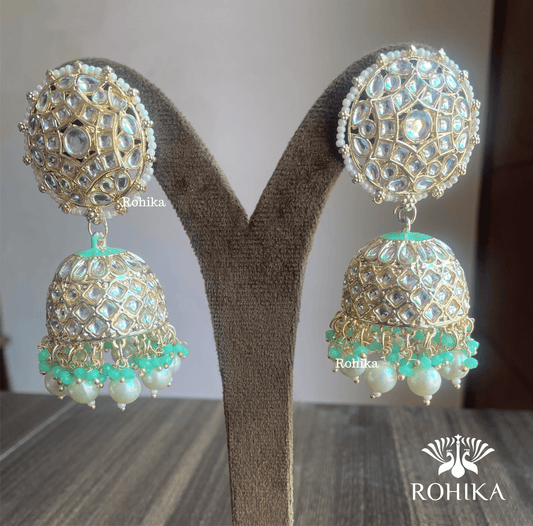 Manya jhumka earrings - Sea Green - Rohika Store