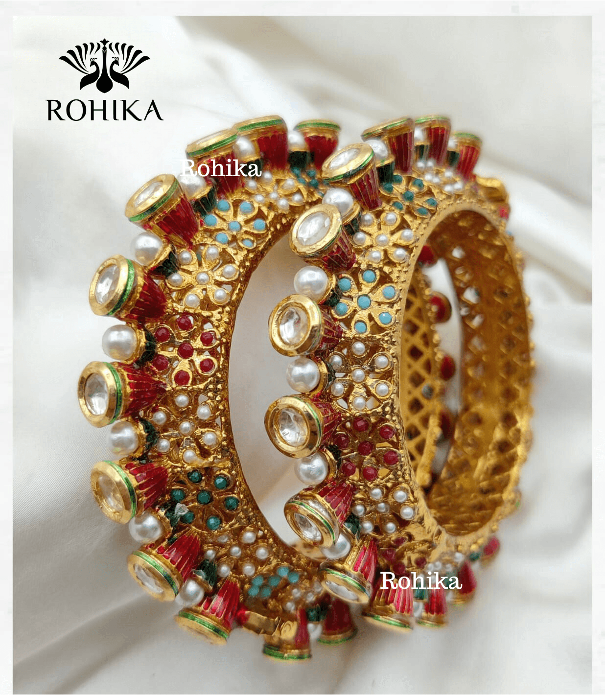 Aastha jadau bangles - Rohika Store