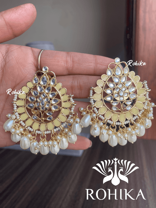 Lisa beautiful earrings-Yellow - Rohika Store