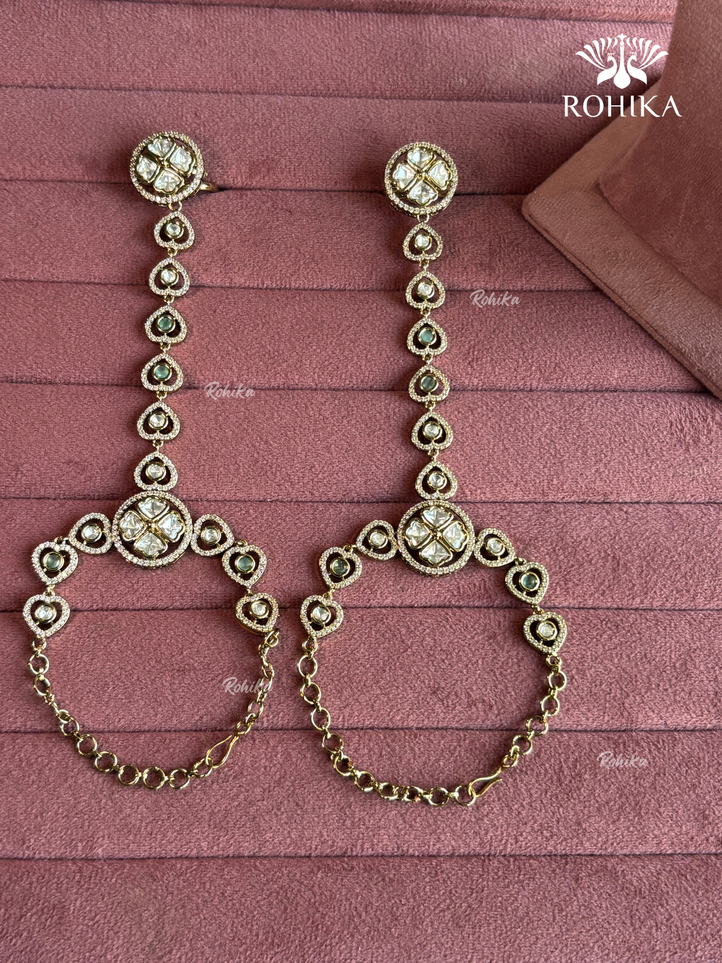 Polki kundan haathphool (HP018) - Mint Green