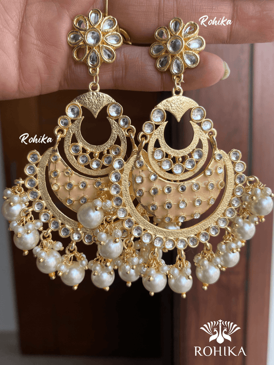 Reena Beautiful earrings-Peach - Rohika Store