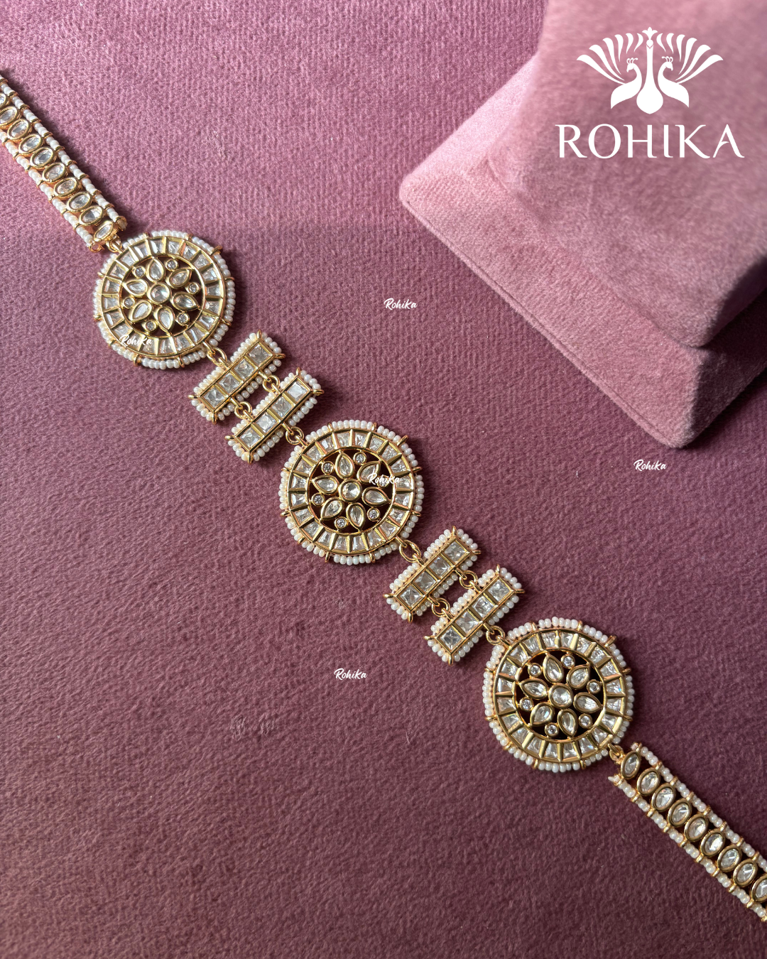 Kesha polki kundan sheeshphool (SP-042)- White