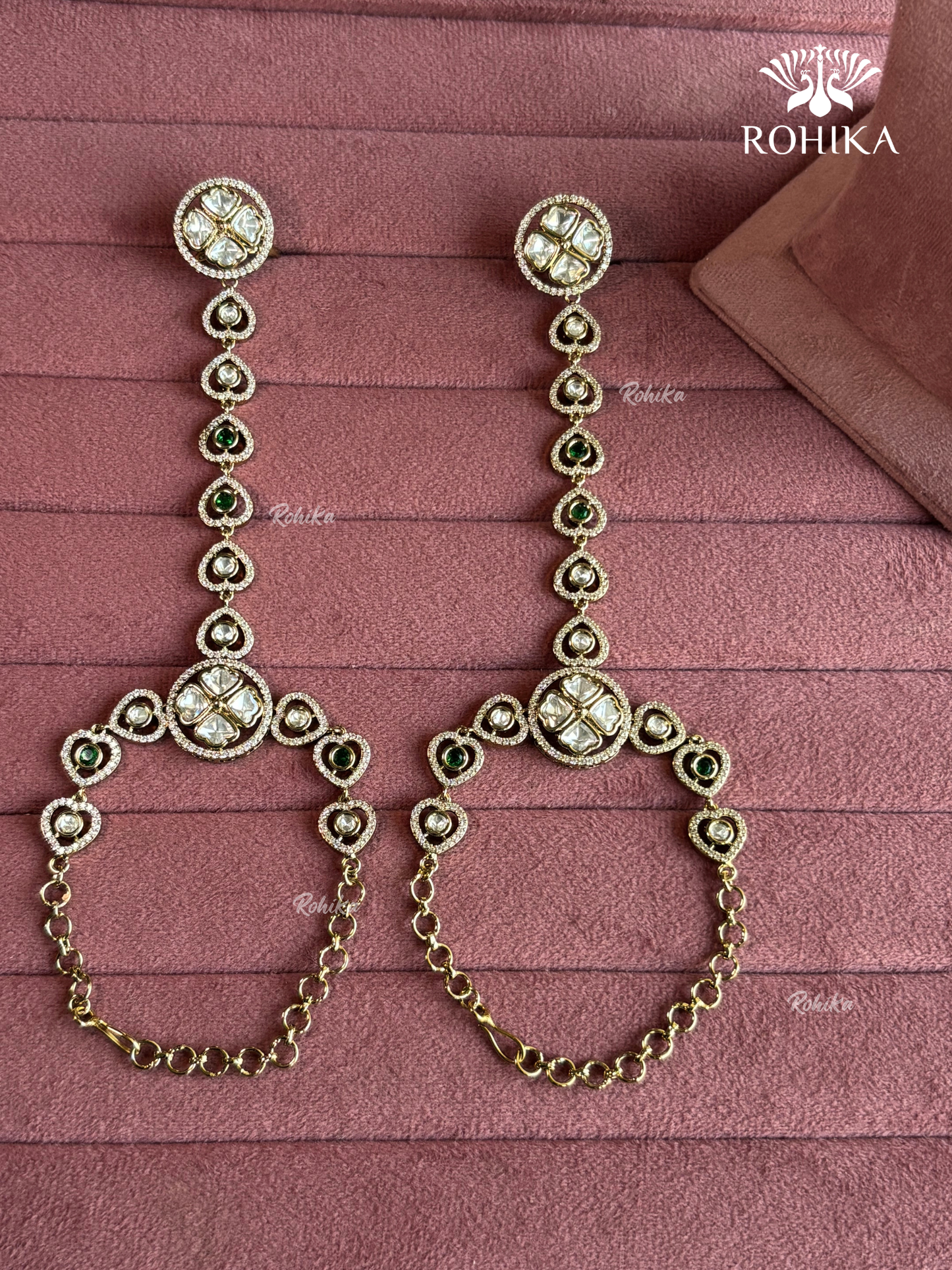Polki kundan haathphool (HP018) - Dark Green