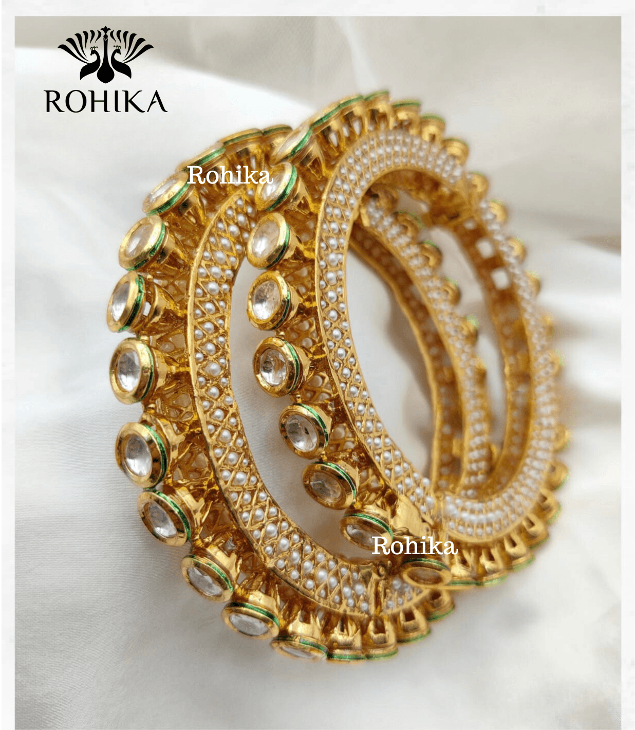 Aastha jadau bangles - Rohika Store
