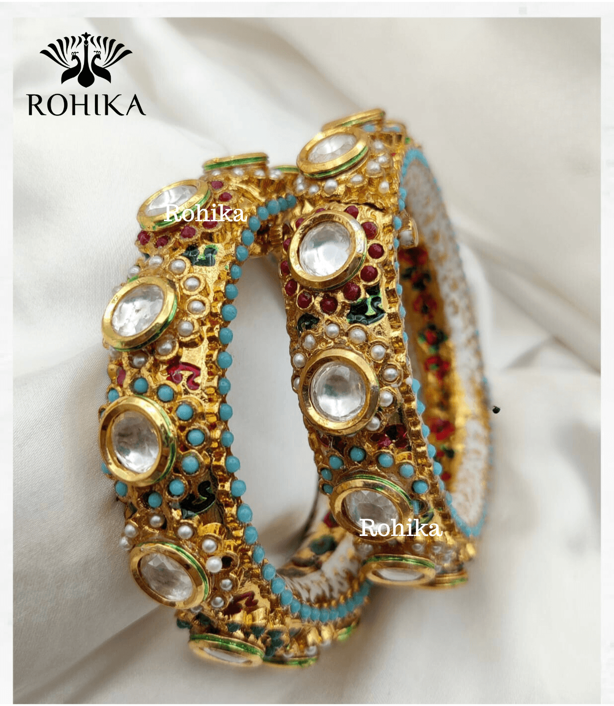 Aastha jadau bangles - Rohika Store