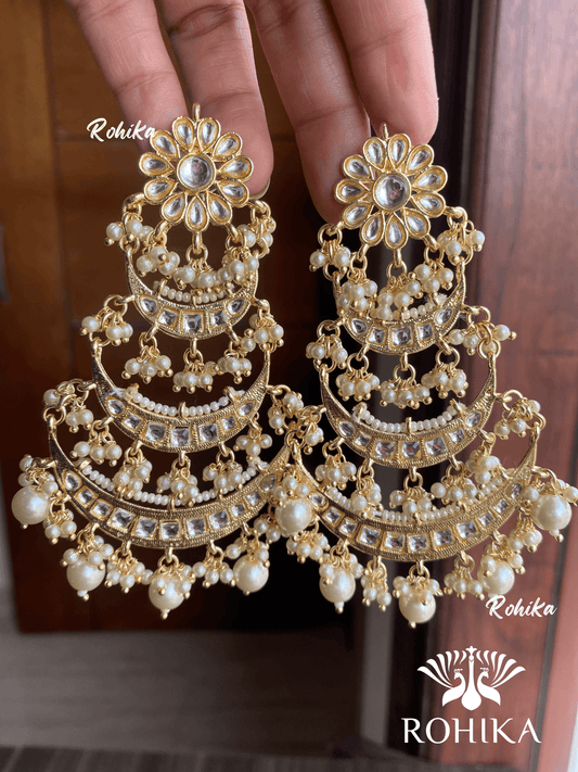 Shalu beautiful earrings-Golden - Rohika Store