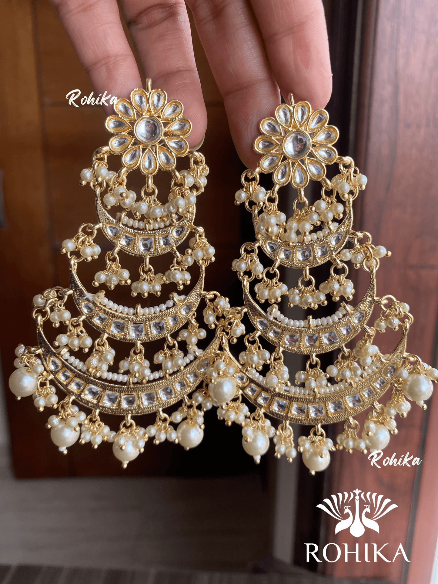 Rakhi beautiful earrings-Golden - Rohika Store