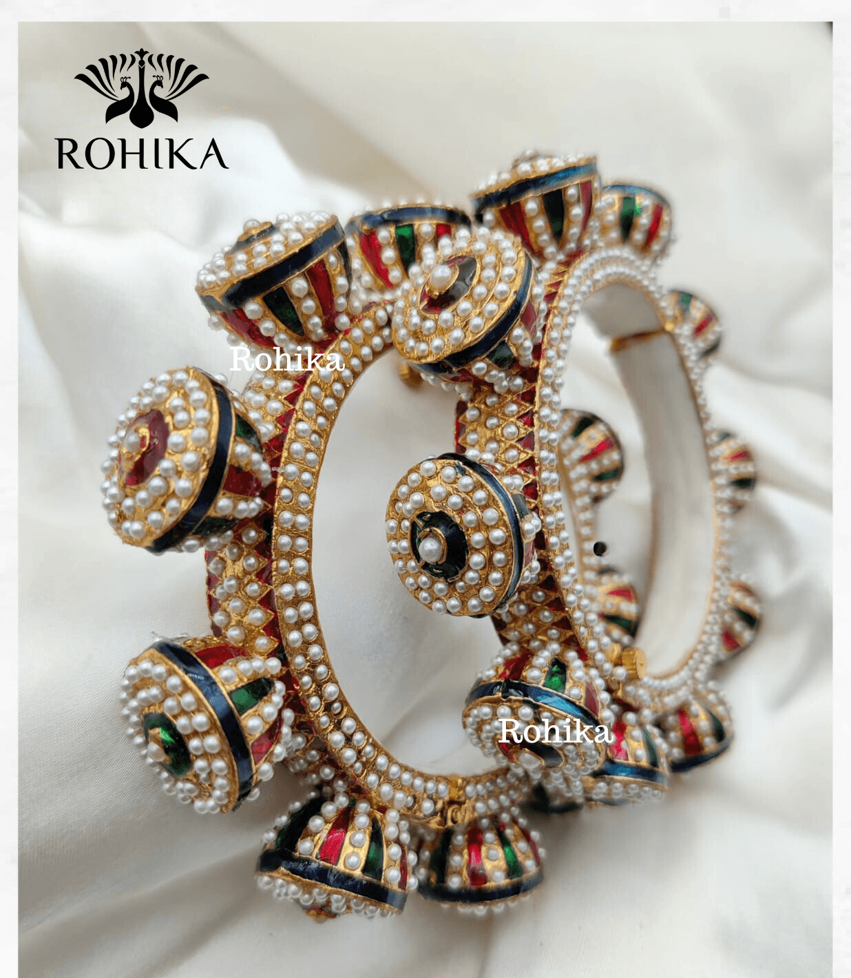 Aastha jadau bangles - Multi - Rohika Store