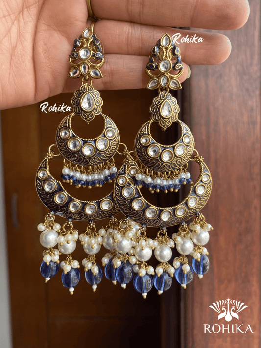 Piya beautiful earrings - Blue - Rohika Store