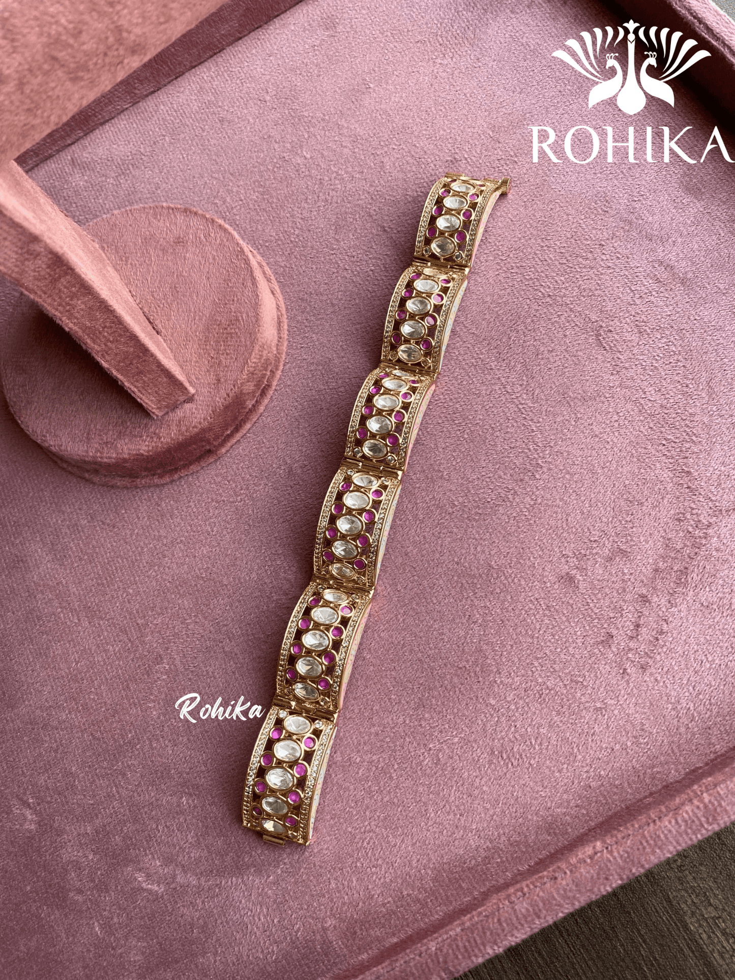 Aja meenakari kada/bangle - Pink - Rohika Store
