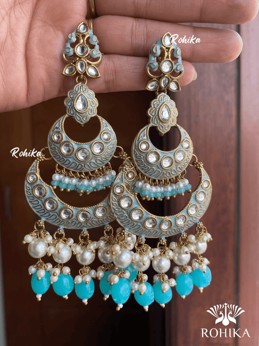 Piya beautiful earrings - Sky blue - Rohika Store
