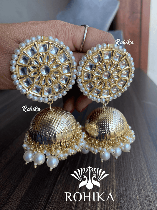 Navisha juhmka earring (GJ006)-Golden - Rohika Store