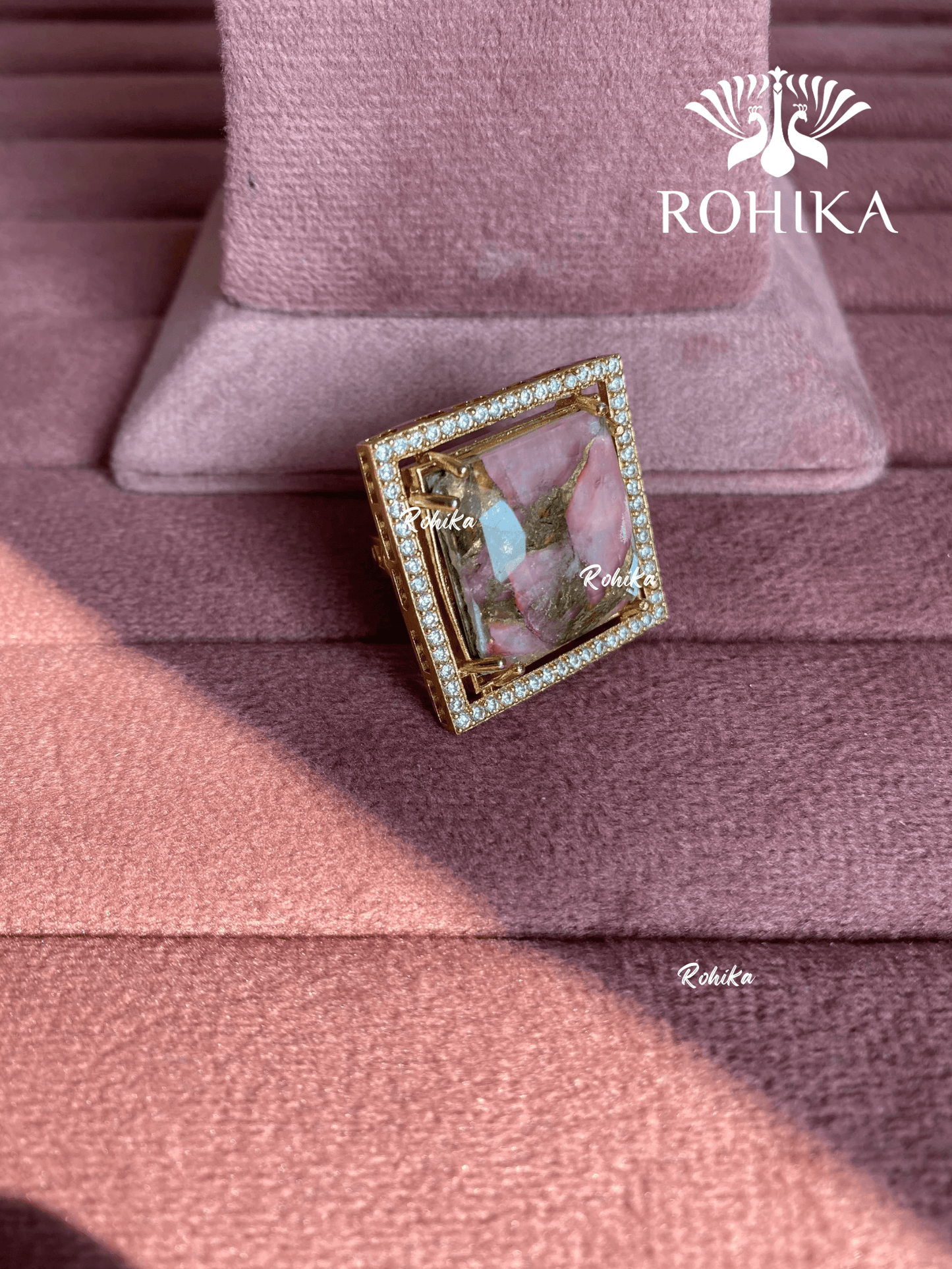 Angana polki kundan ring (SG-101) - Pink - Rohika Store