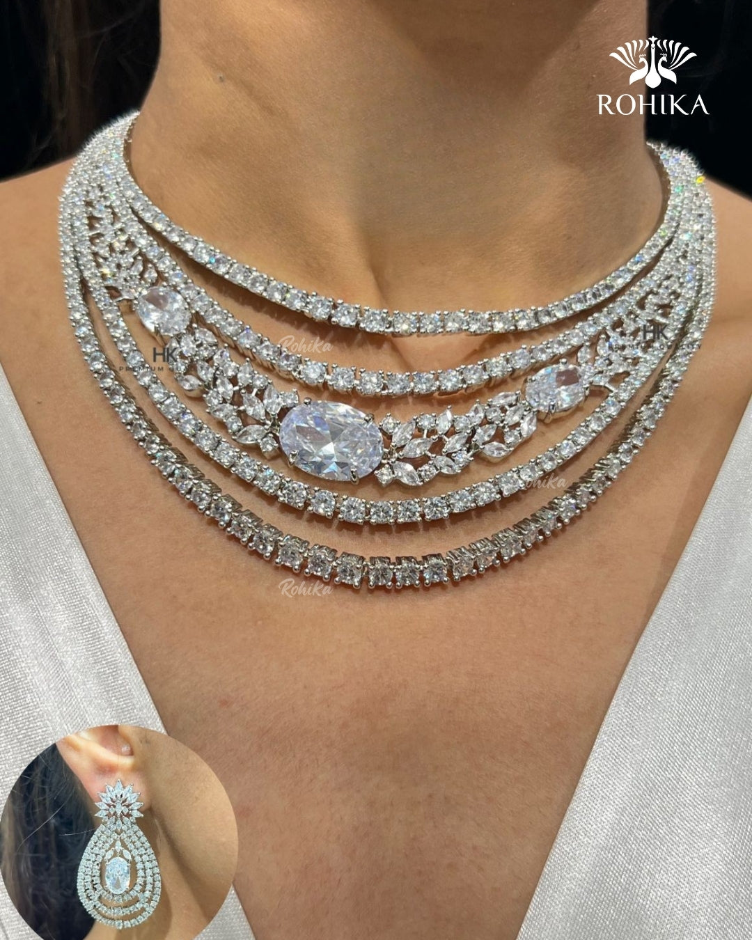 Stella American Diamond Necklace - White