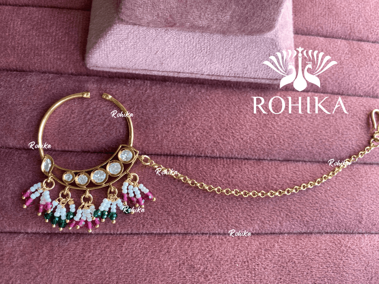 Neer kundan nath (003)- Green & pink - Rohika Store