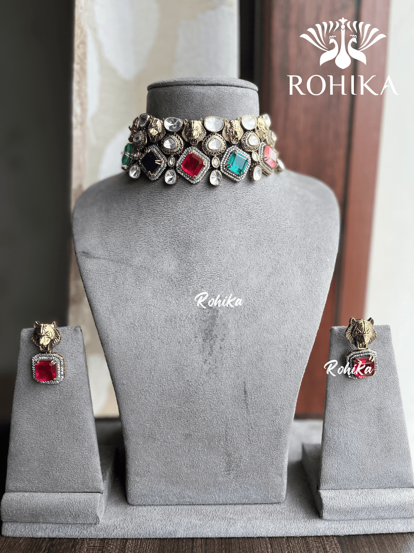 Sabhya designer choker set -Multi colour - Rohika Store