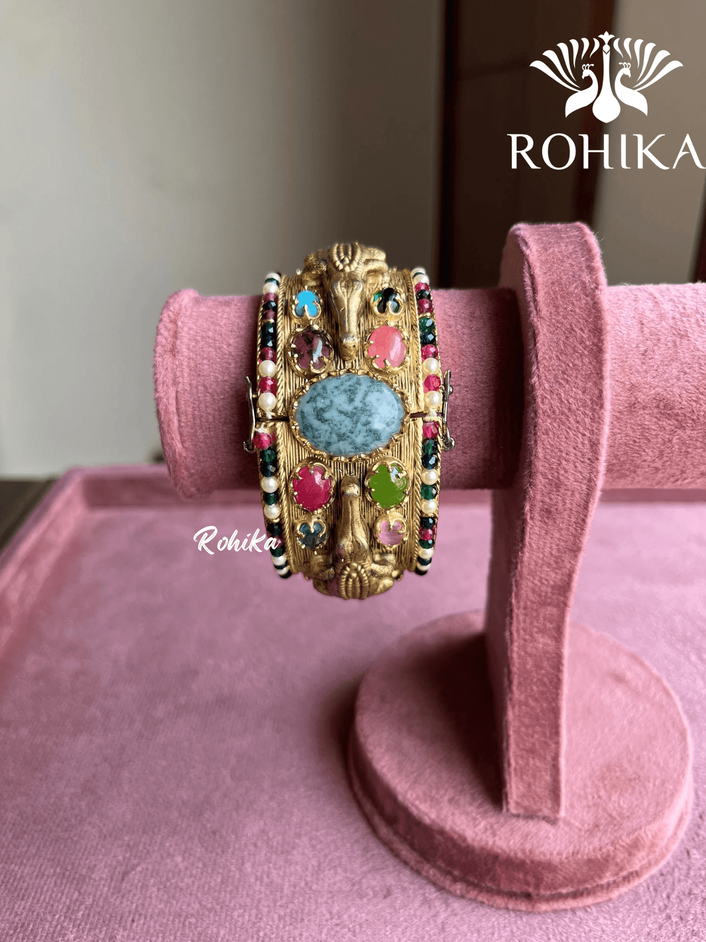 Sabya deisgner semi-precious kada (SSB001) - Multi colour - Rohika Store