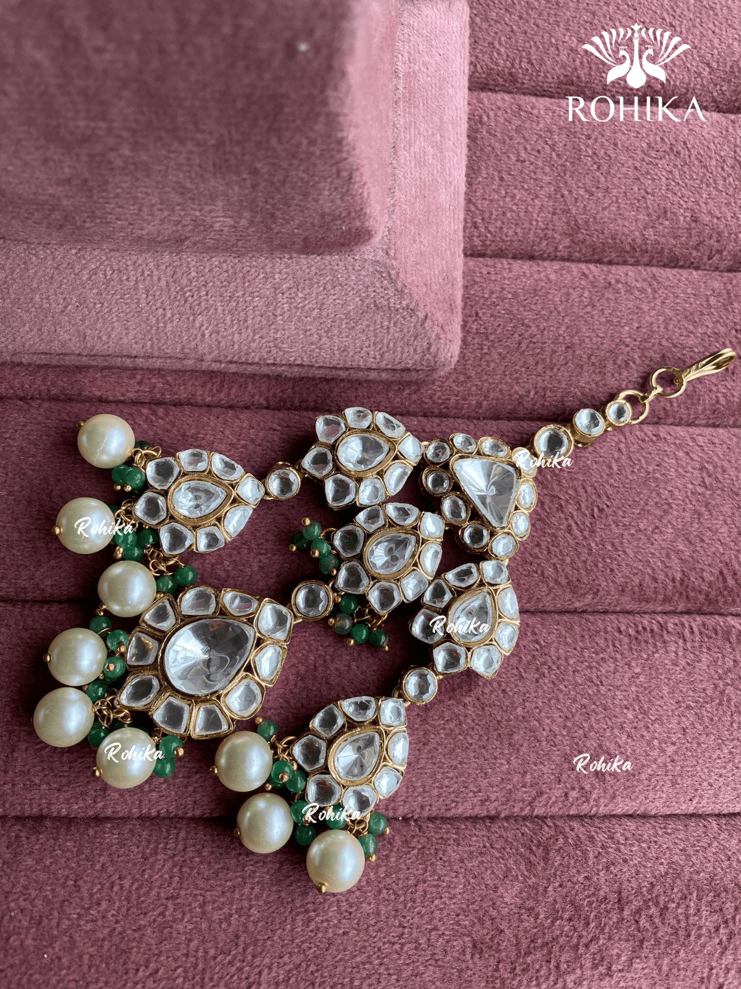Bandini polki kundan passa /jhoomer (012) - Mint green - Rohika Store