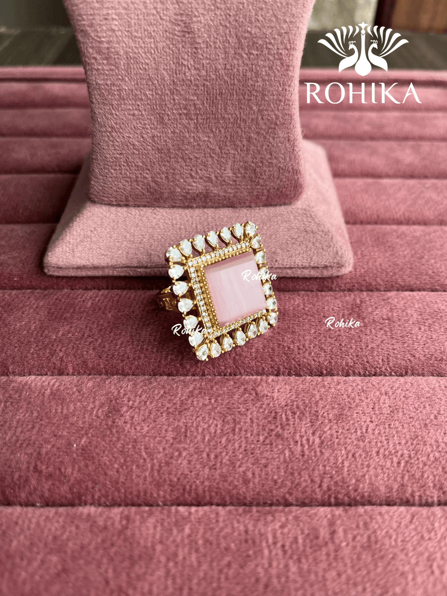 Angana polki kundan ring (SG-109) - Pink - Rohika Store