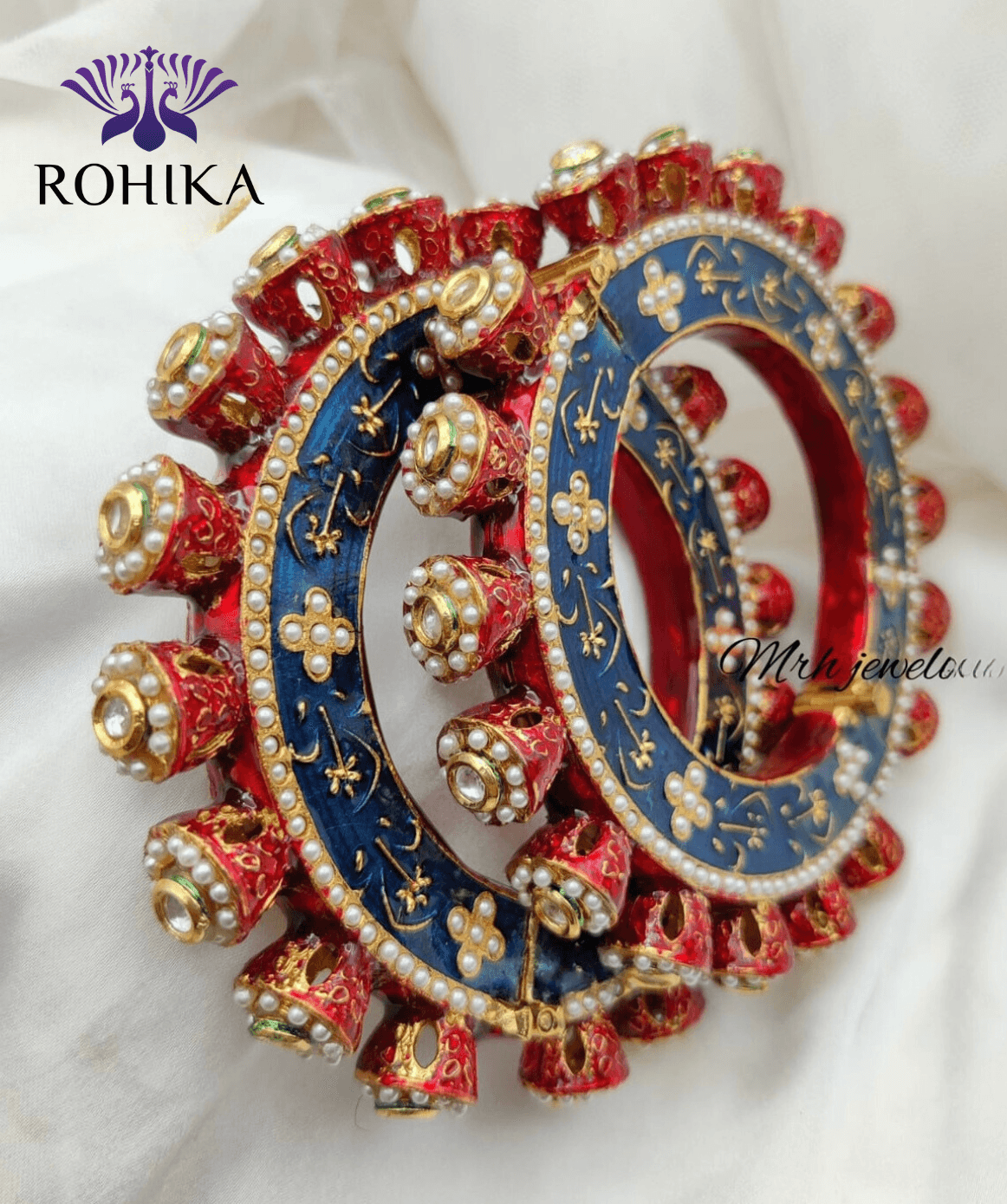 Aayat jadau bangles - Red and Purple - Rohika Store