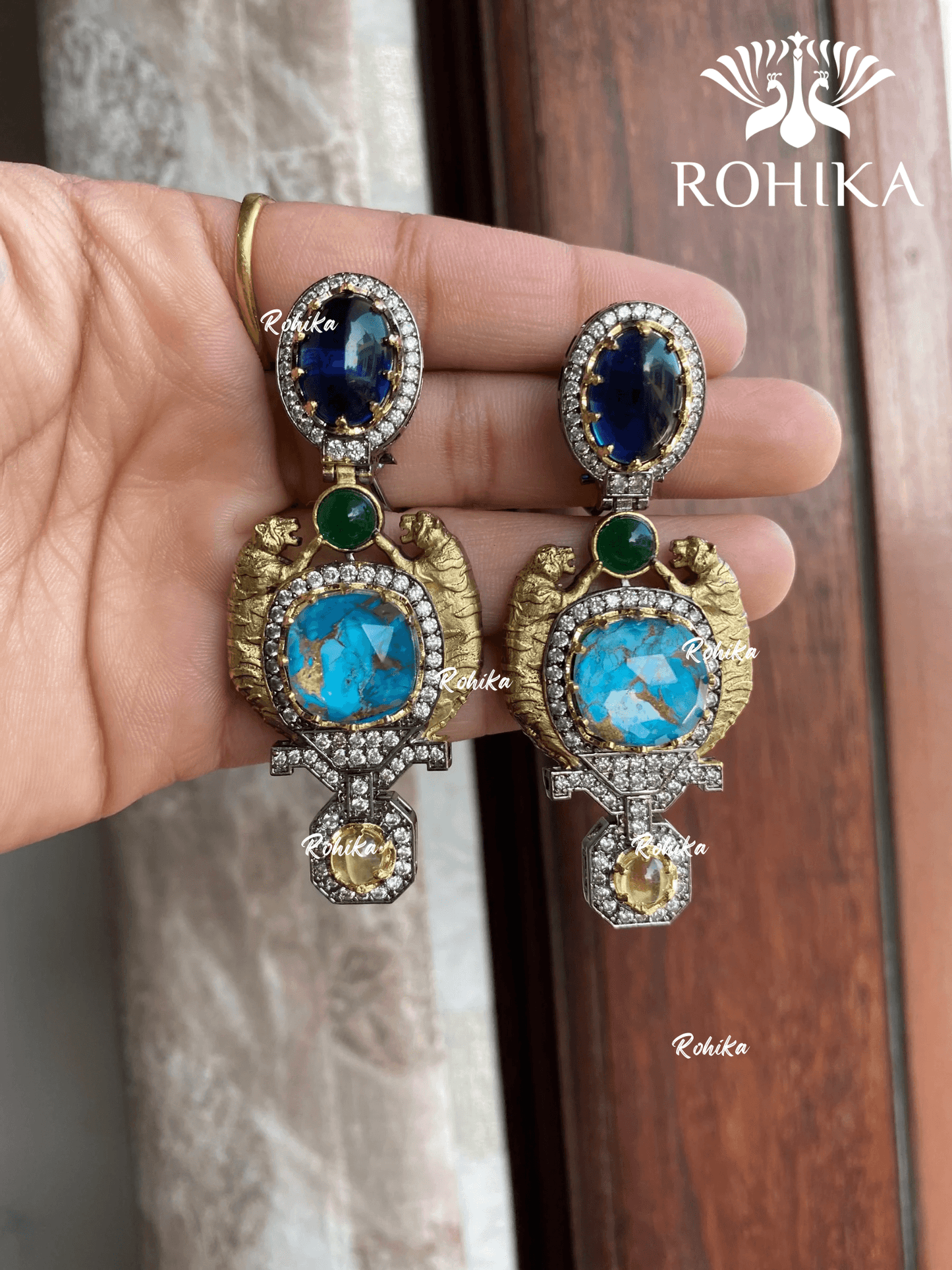 Designer earrings (M-004) - Multi colour - Rohika Store