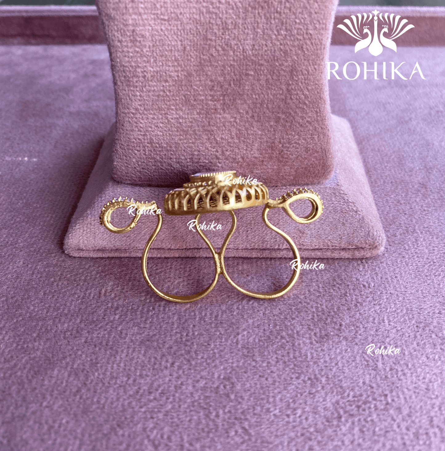 Angana polki kundan ring (SG-037) - White - Rohika Store