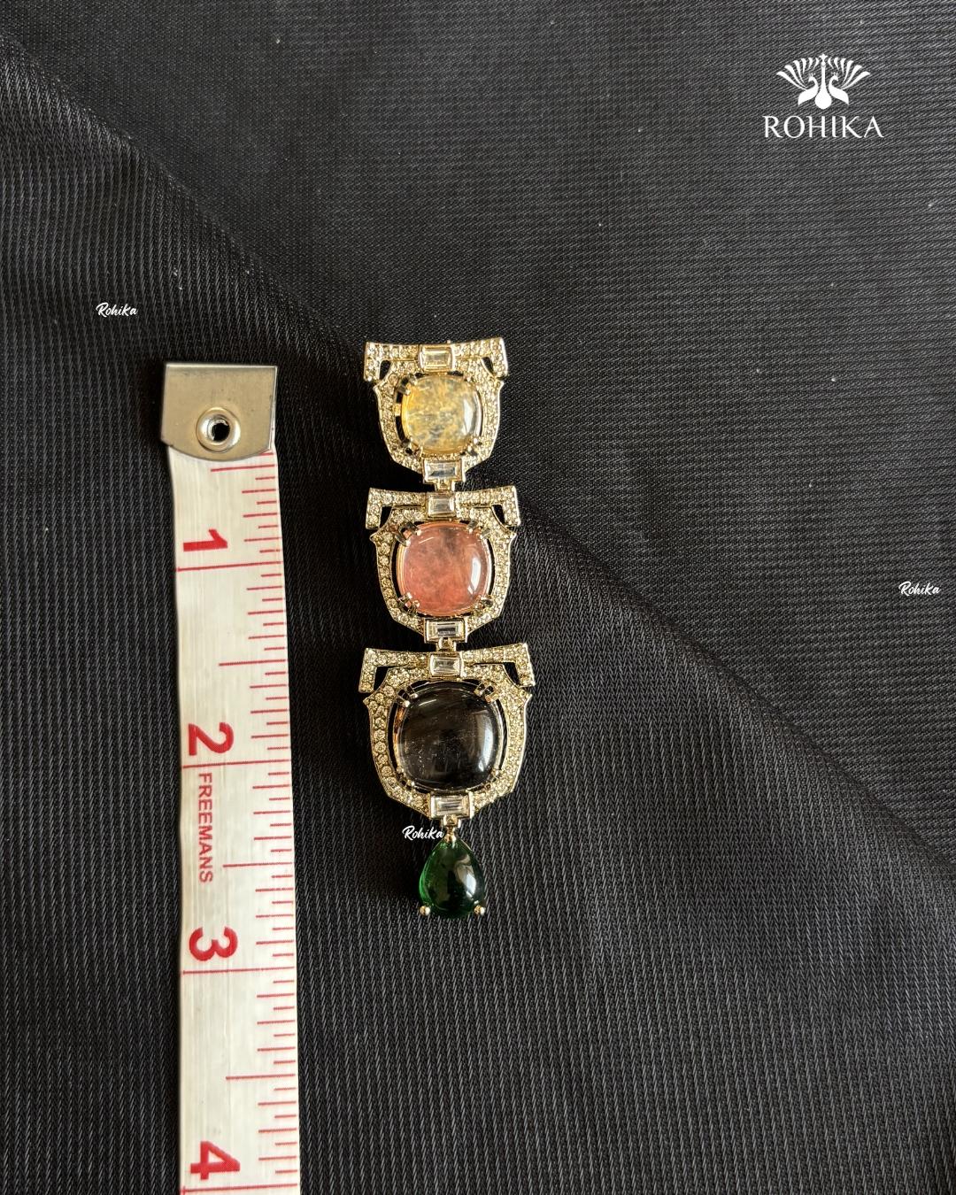 Saabya inspired fusion necklace set (SS021) - Multi colour