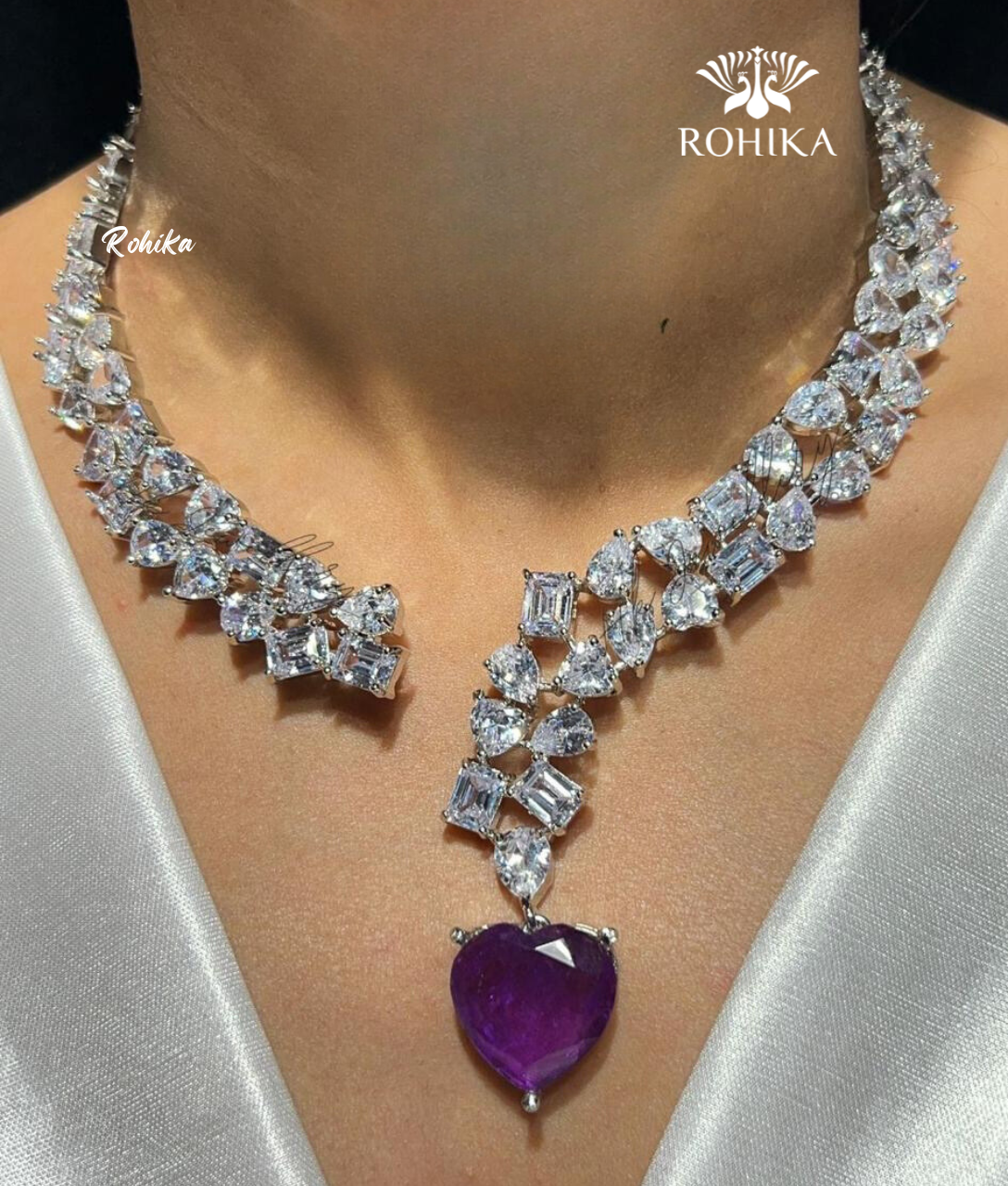 Purple diamond sale necklace