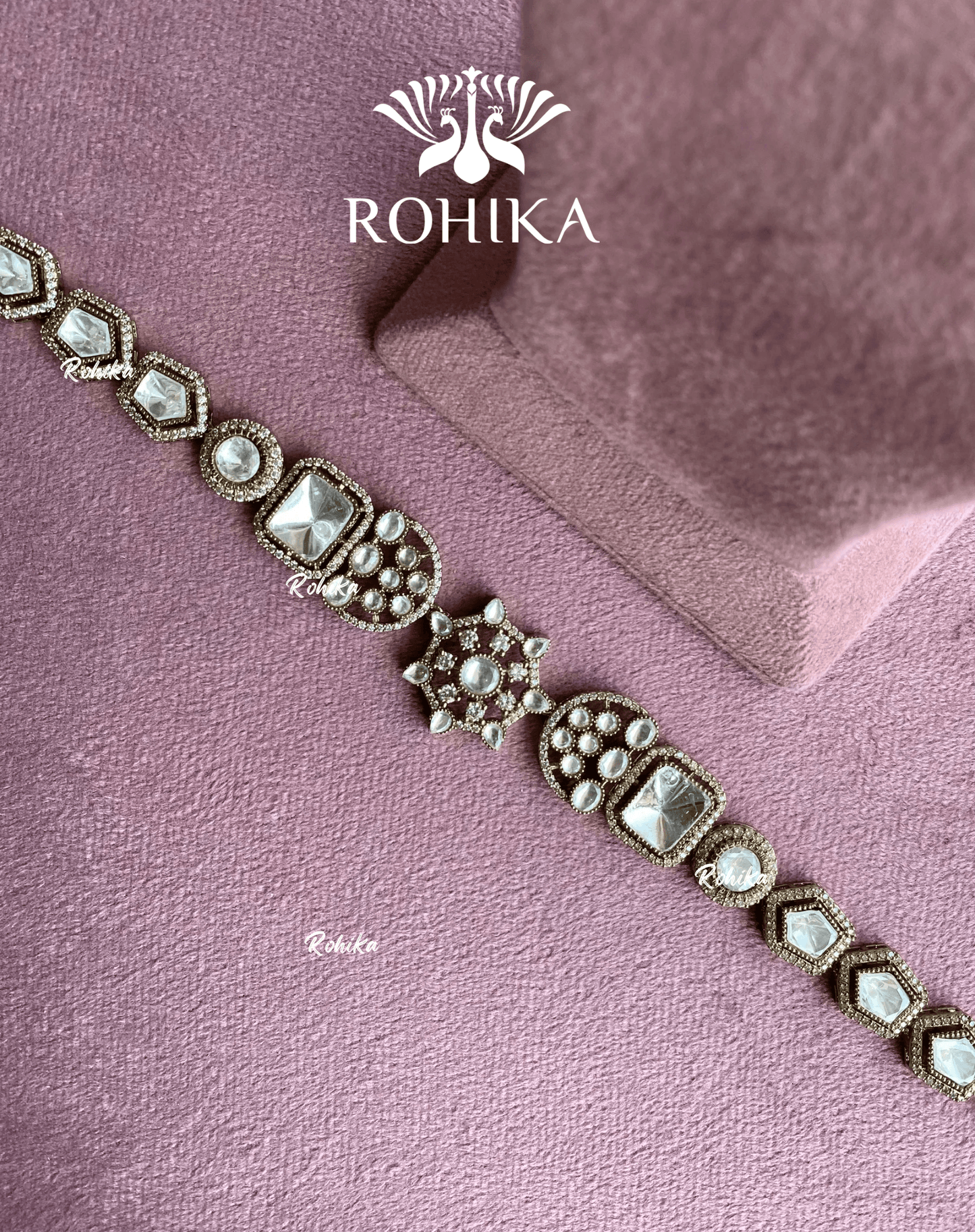 Kesha Polki Kundan Sheeshphool (SP-039) - White - Rohika Store