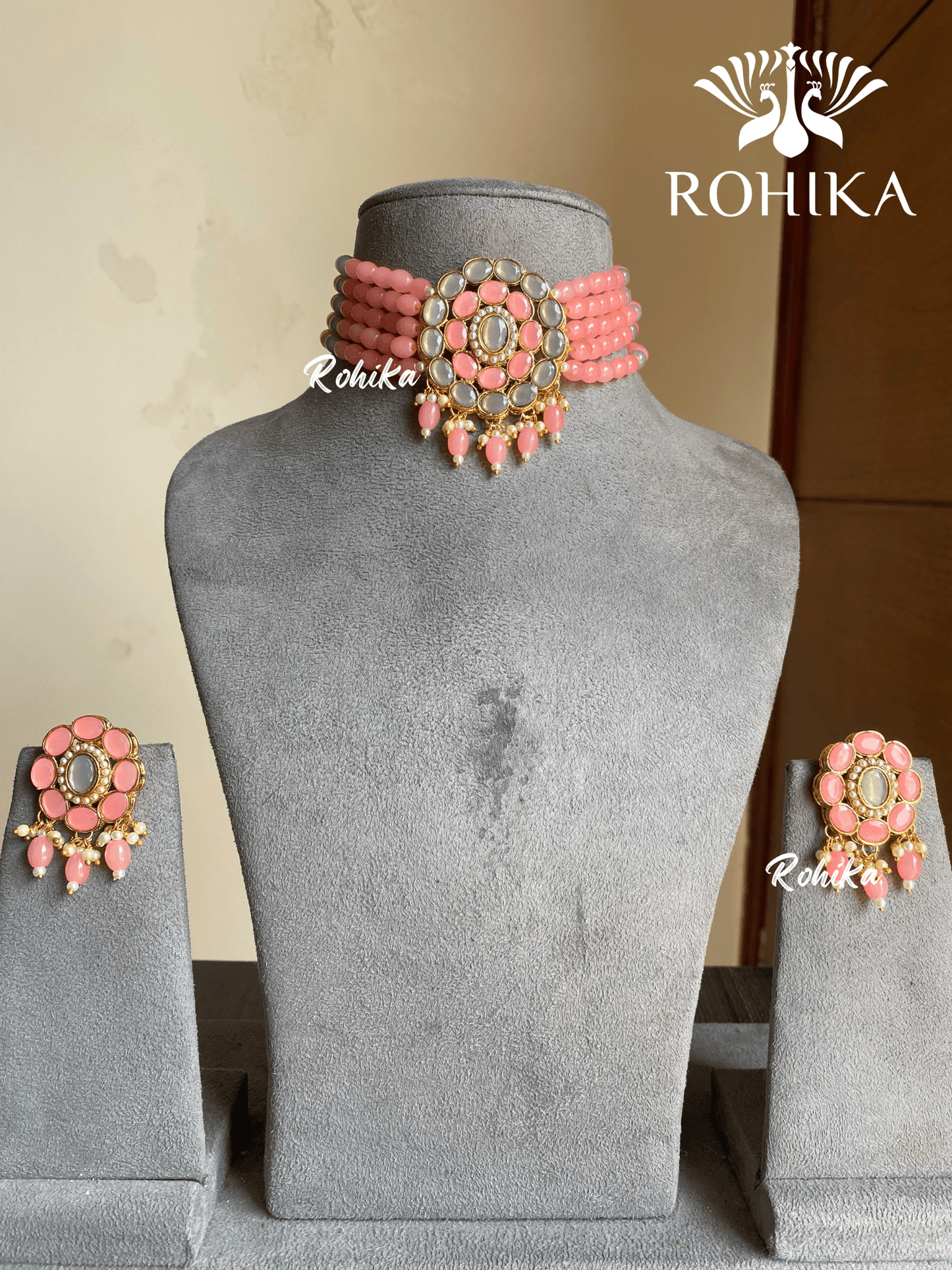 Roshni choker set - Pink - Rohika Store