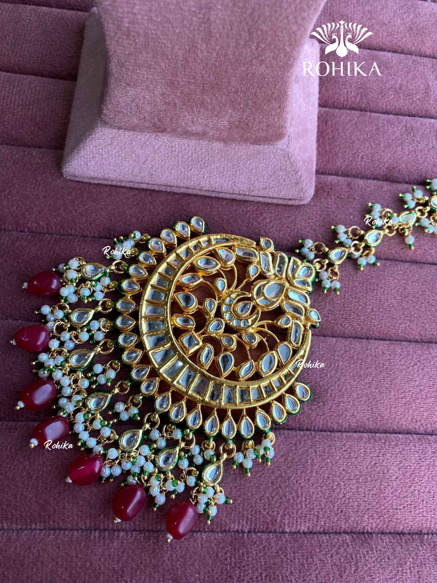 Polki kundan maangtikka (PLKM-042) - Red