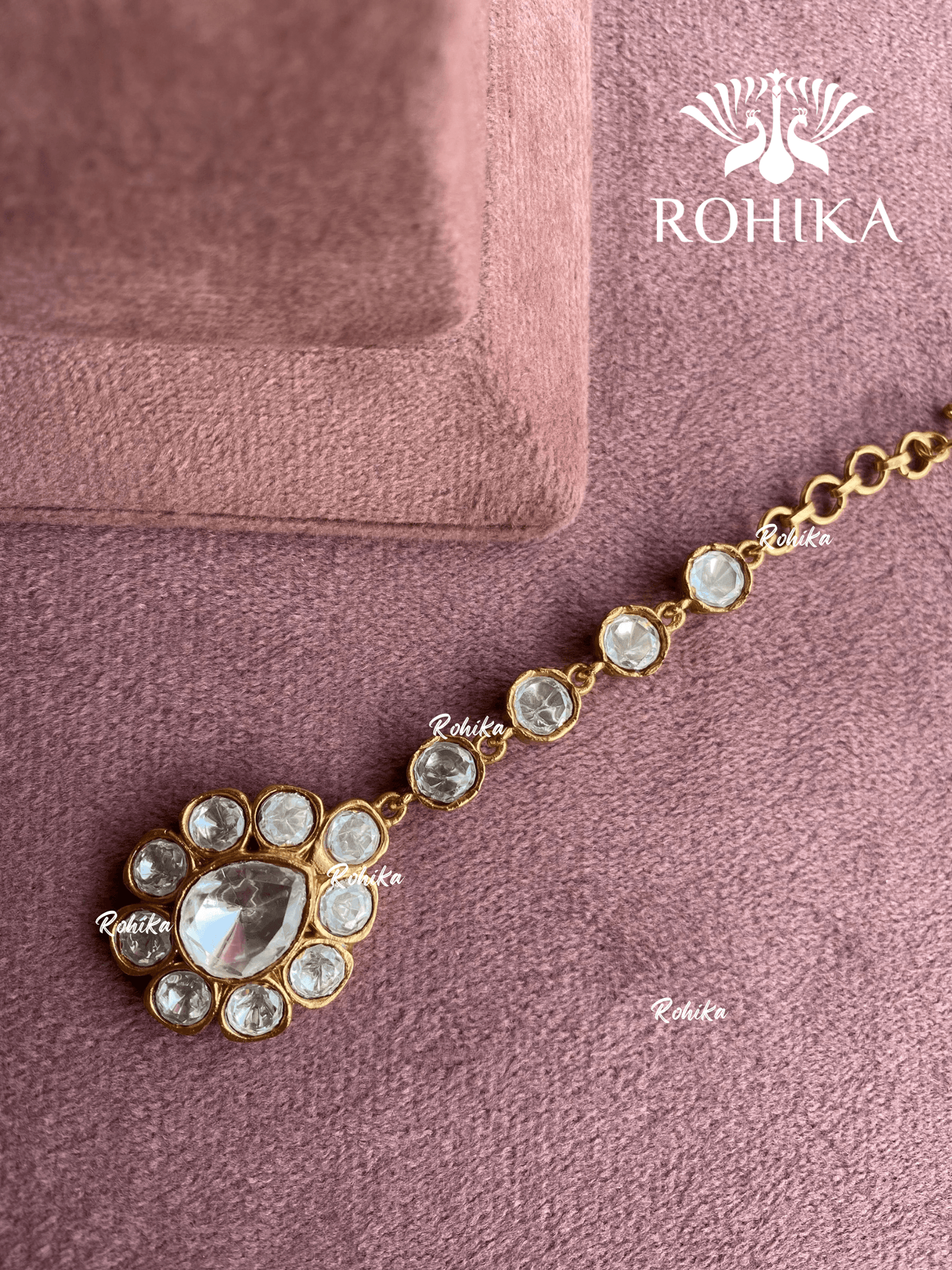 Polki kundan maangtikka (PLKM-070) - White - Rohika Store