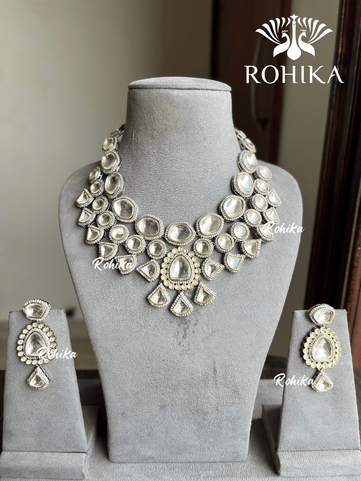 Zara polki kundan necklace set - Rohika Store