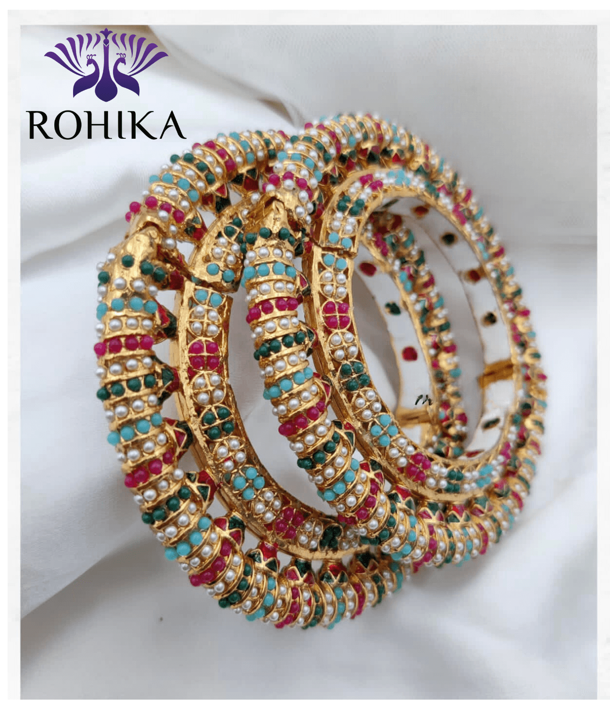 Nikhat jadau bangles - Multi - Rohika Store