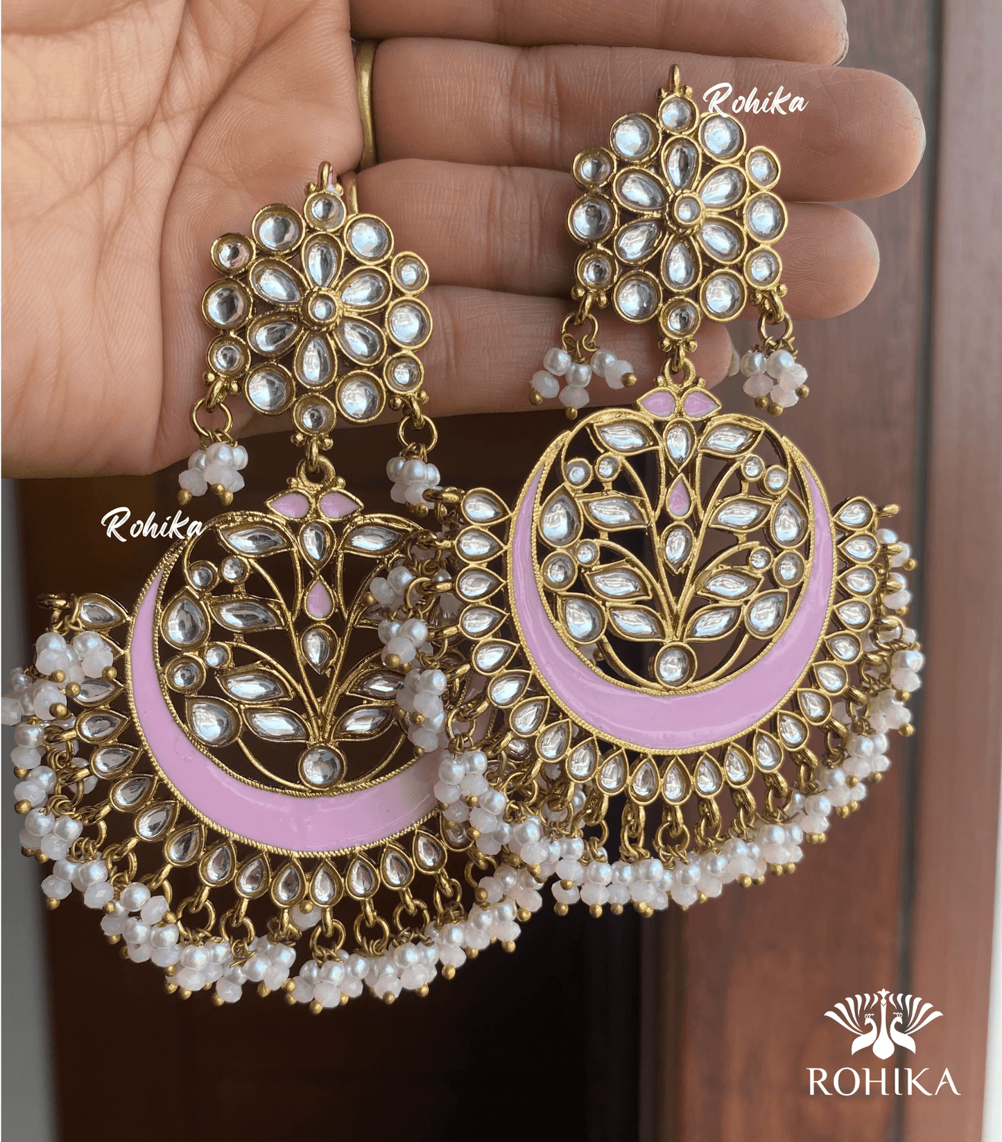 Rajni Beautiful earrings -Pink - Rohika Store