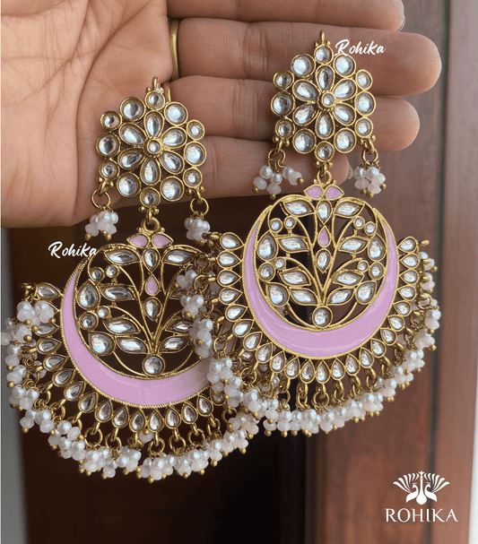 Rajni Beautiful earrings -Pink - Rohika Store