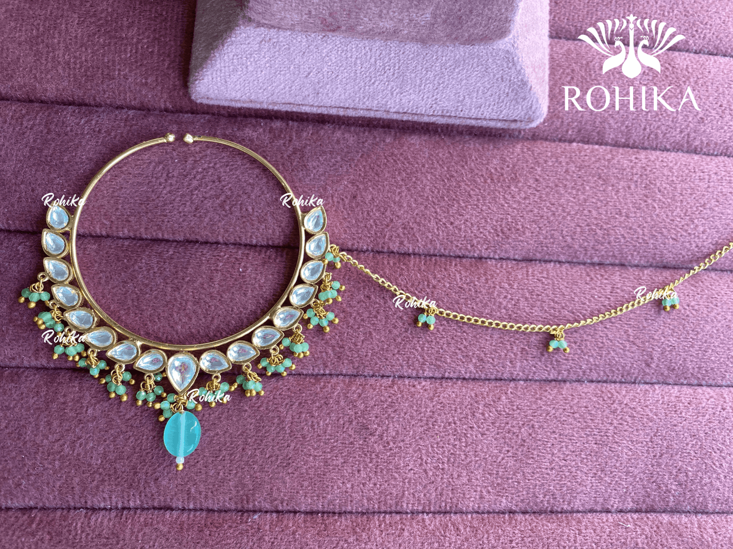 Neer kundan nath (001) - Mint green - Rohika Store